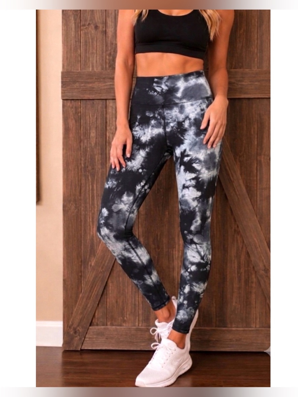 CALVIN KLEIN WOMEN ACTIVE PERFORMANCE COTTON LEGGINGS HI RISE S TIE DYE PRISTINE